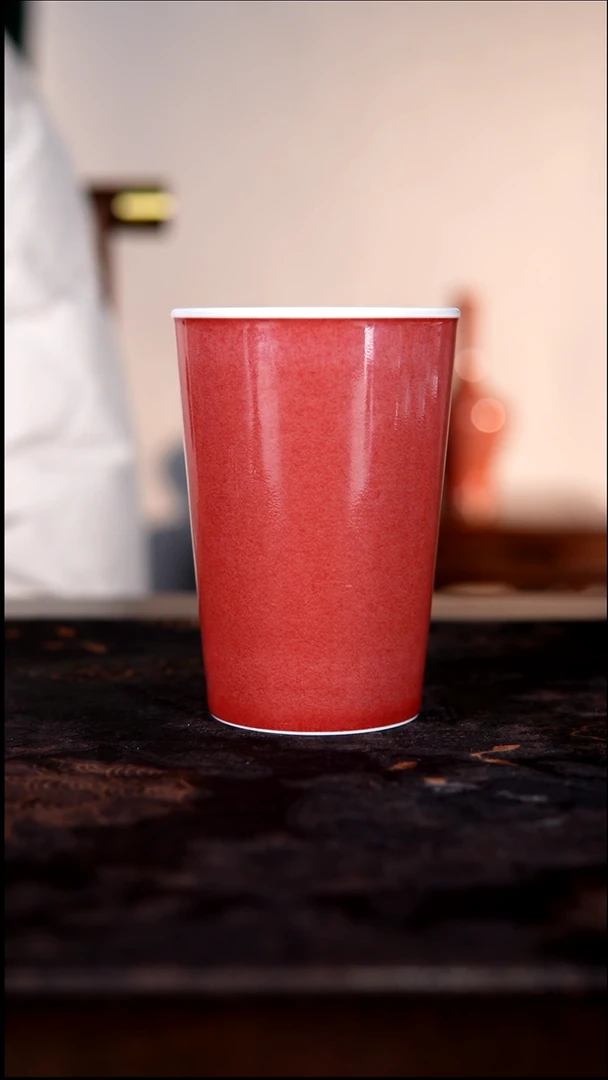 杯子白泥豇豆红陶瓷纯手工