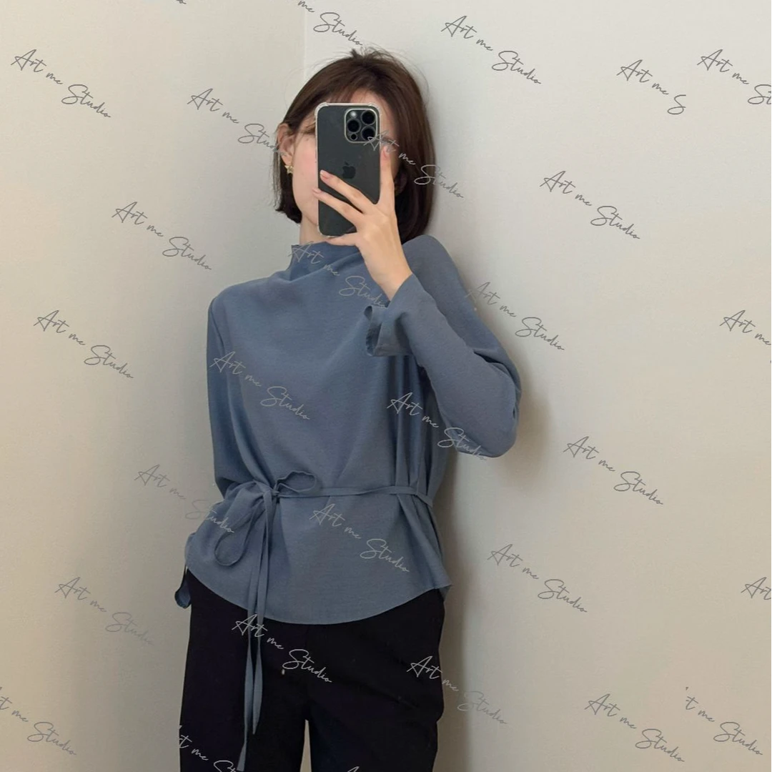 【ART ME】清冷感丝滑舒适醋酸高级两色上衣w2017j1