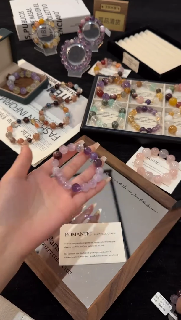 未镶嵌手链水晶紫水晶x2828