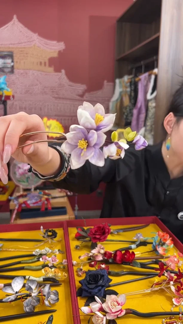 【闪购商品】刺绣非遗绒花（发饰）