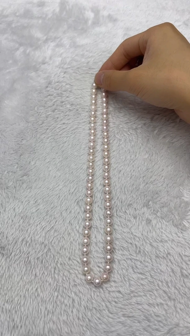 海水珍珠银S925镶嵌项链AK7-7.5mm