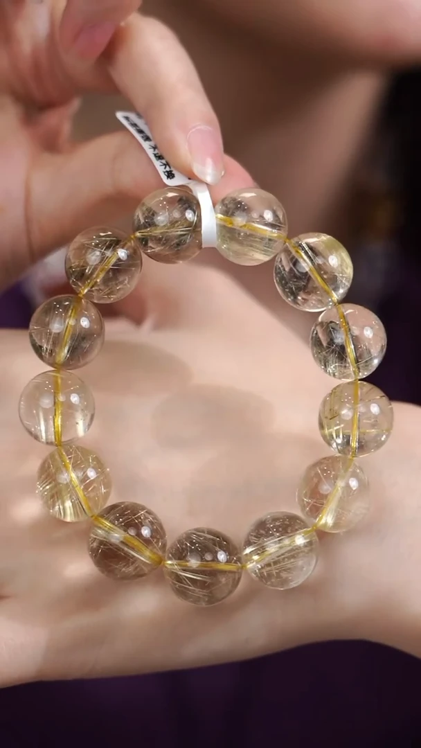 未镶嵌手串水晶金发晶素串手串