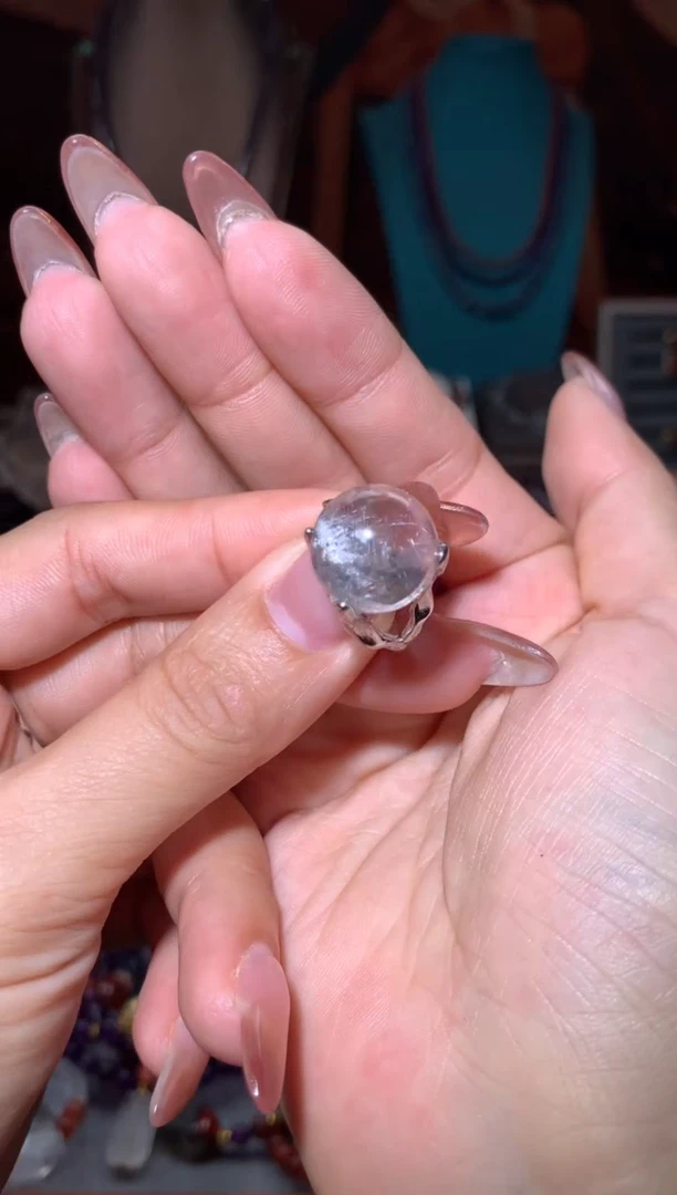 未镶嵌珠宝半成品水晶黑银钛戒指多样性发其1