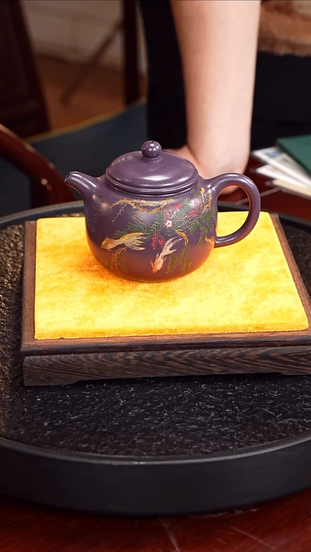 茶壶紫砂潘春芳 匏尊61  玫瑰紫 320毫升