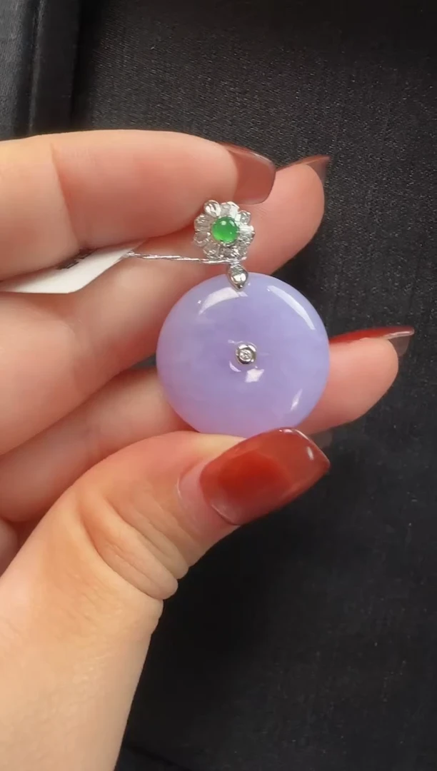 颈饰18K金镶嵌翡翠107平安扣一个