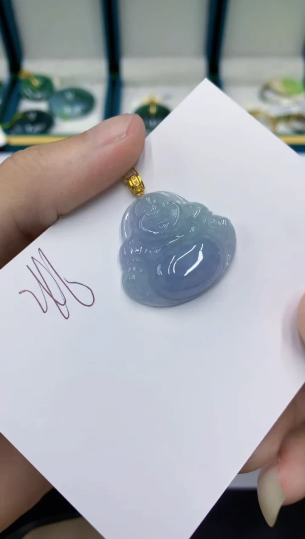 颈饰18K金镶嵌翡翠翡翠