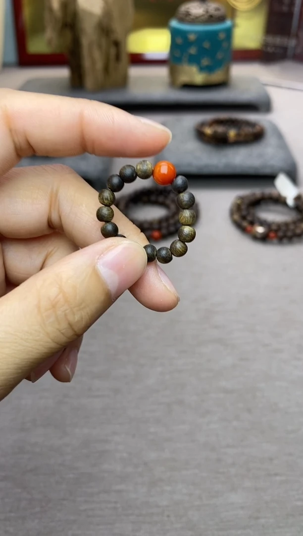 【闪购商品】沉香沉香碎屑白棋戒指