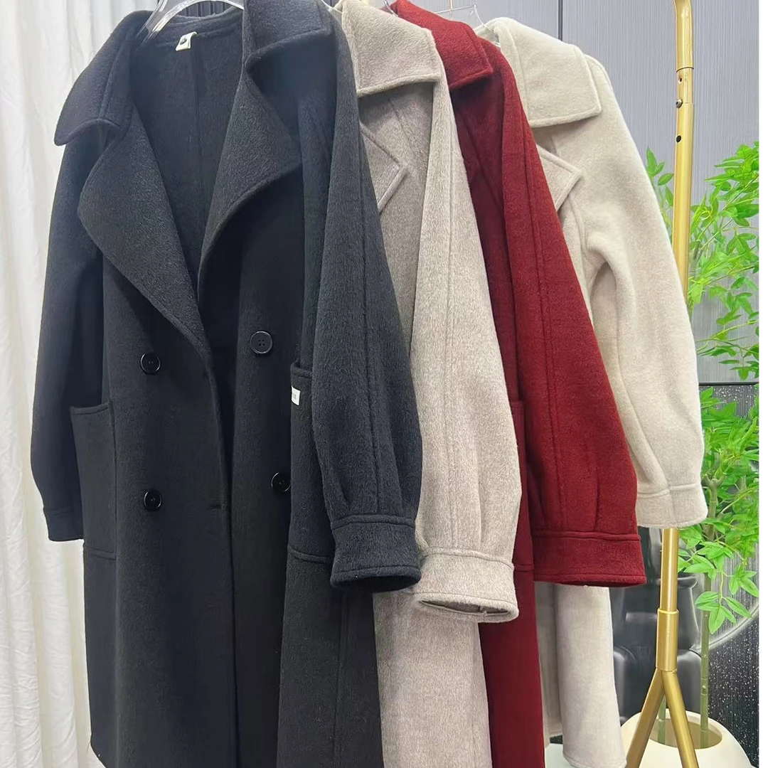 2025新款气质高端双面绒大衣女中长款柔软宽松版保暖韩版呢子大衣