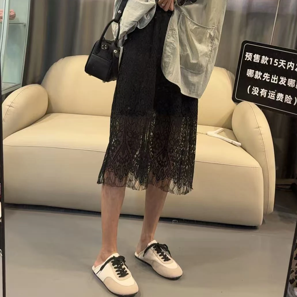 【文乐乐】夏季新款高级洋气提花镂空时尚休闲潮流百搭半身裙5988