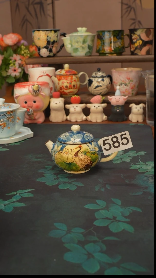 迷糊  丹顶鹤紫砂壶585