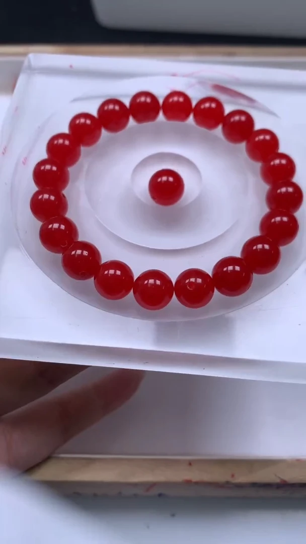 未镶嵌散珠玛瑙/玉髓B505 鸽血红10mm10颗5.8元