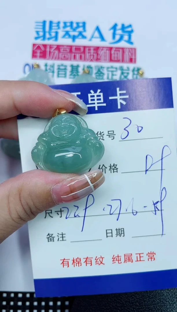 吊坠(赠链)银S925镶嵌翡翠30