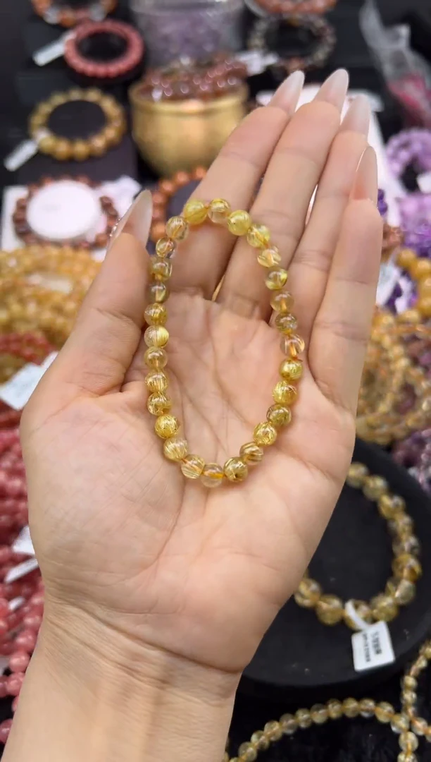 未镶嵌手串水晶金发晶6.8mm