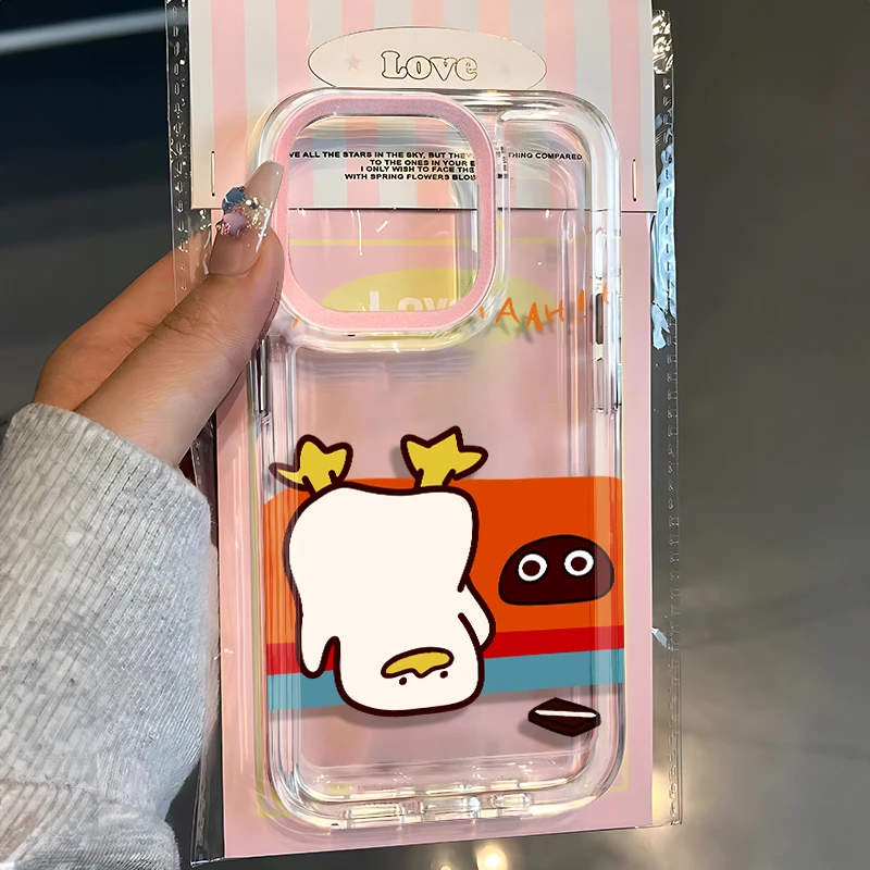 搞怪企鹅苹果16promax手机壳iPhone15/14透明大孔13pro软壳12Pro