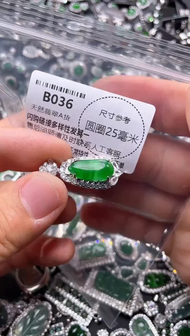 翡翠未镶嵌颈饰B036吊坠