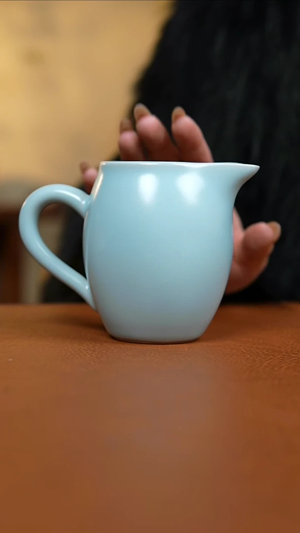 瓷片仿古宋臻釉美人公道杯