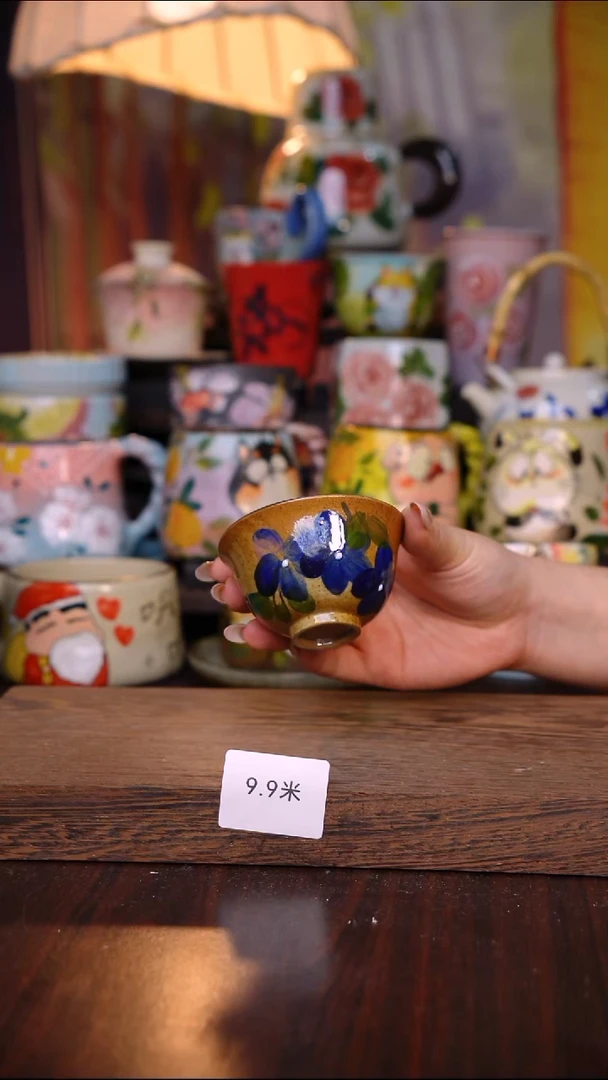 杯子陶泥垚手作 景德镇手工手绘陶瓷器物