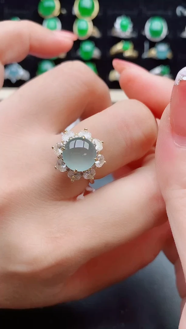 【闪购商品】翡翠戒指银S925镶嵌12121