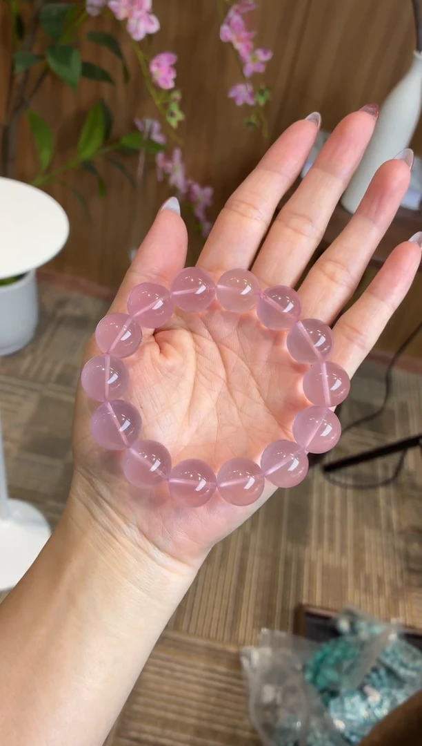 未镶嵌手链水晶毕业级全净体莫粉15m+