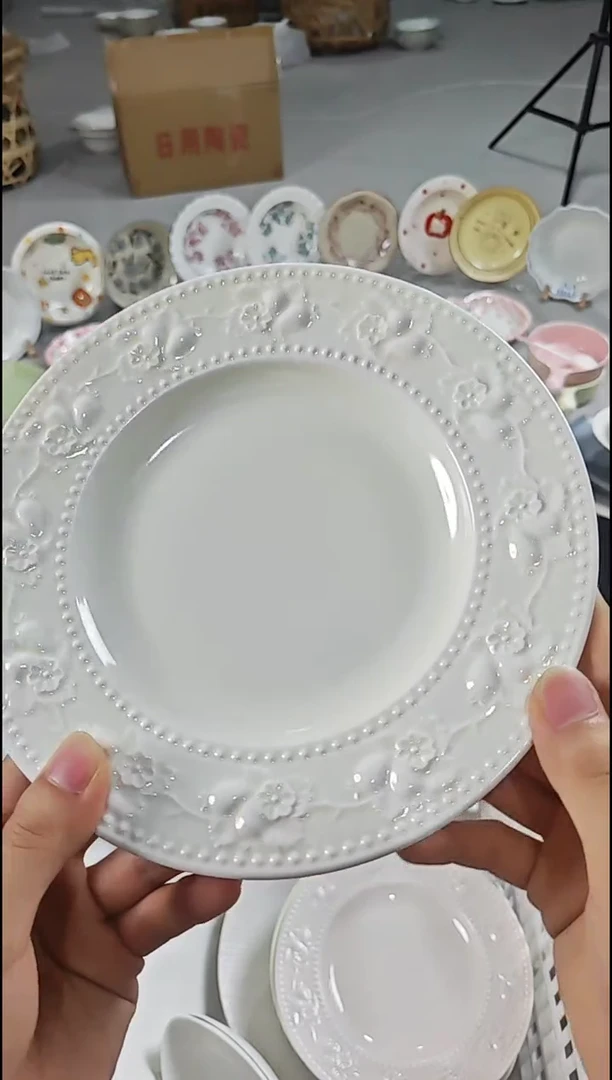 盘微瑕陶瓷餐具清仓，完美主义想好再下单【奶黄】