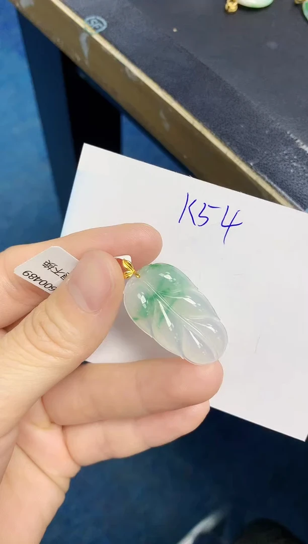 颈饰18K金镶嵌翡翠天然缅甸翡翠A货翡翠百元以上9元证书费自理