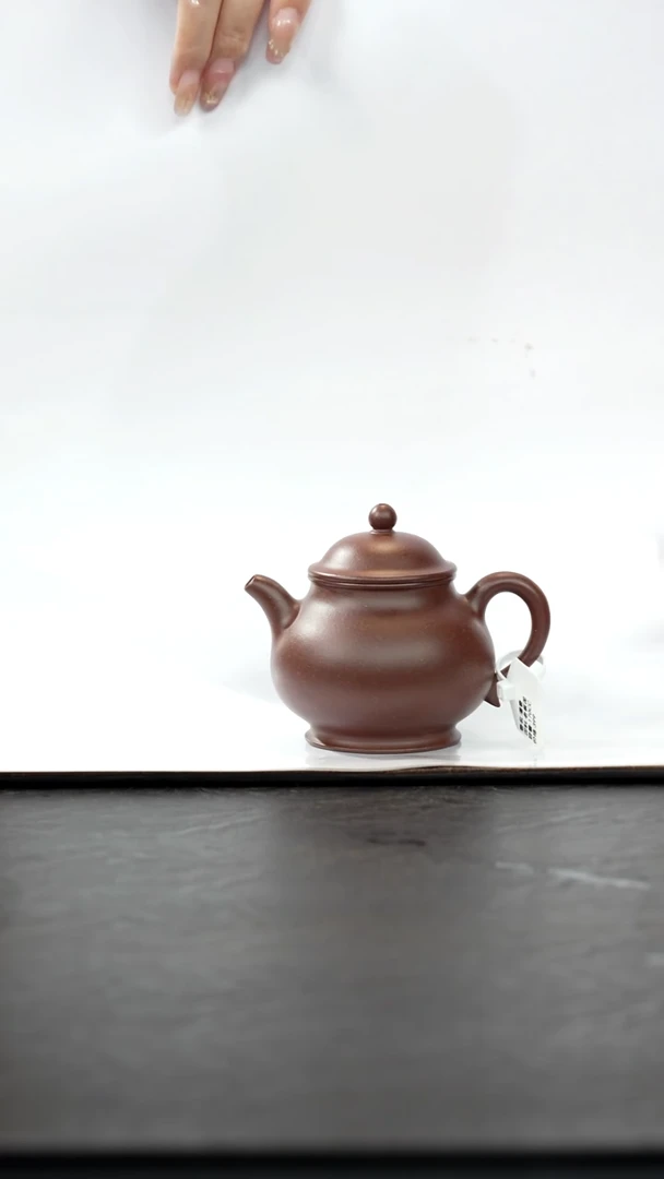 茶壶紫砂老紫泥潘壶170cc