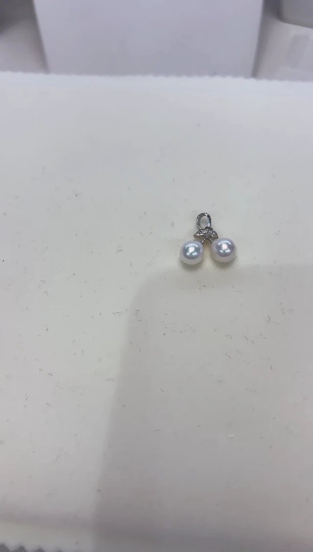 淡水珍珠银S925镶嵌吊坠(不含链)樱桃款