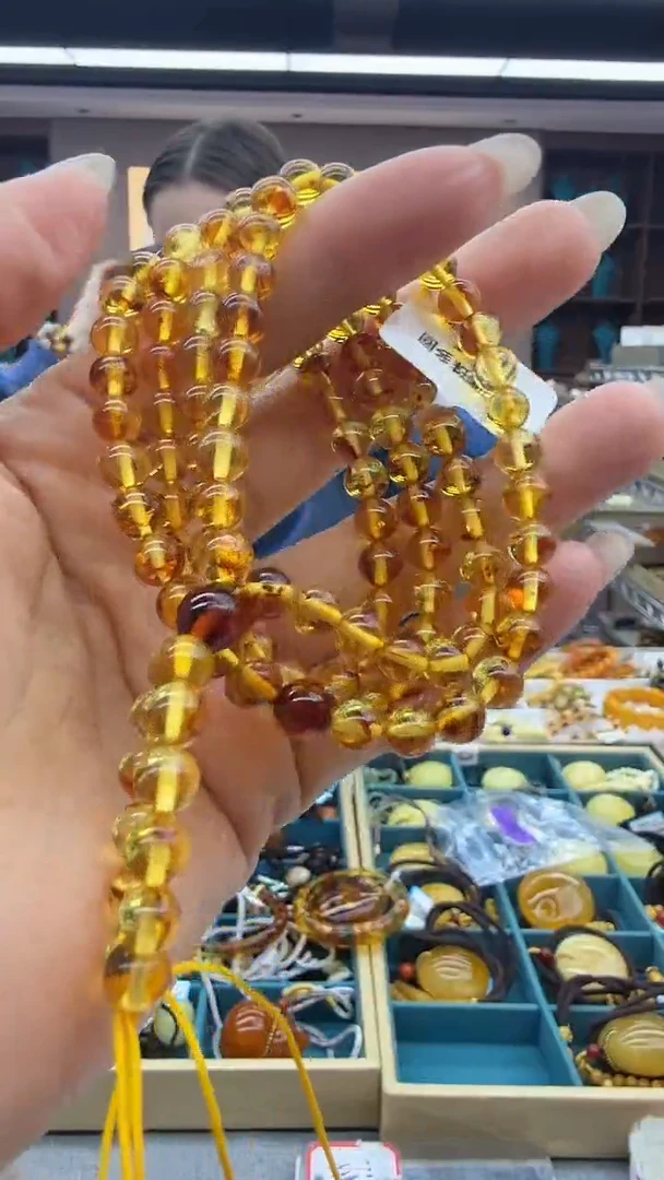 琥珀颈饰未镶嵌59秒拍号 假一罚三 6mm