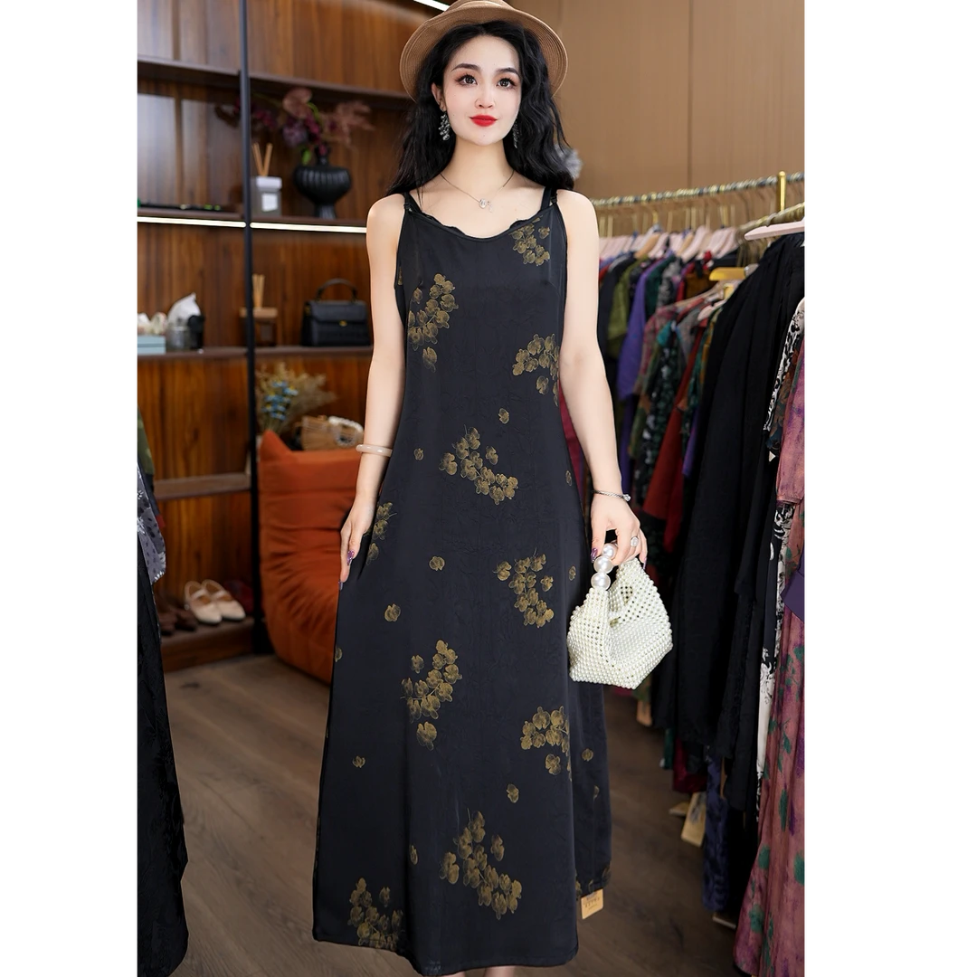 8677-10新款女士吊带长裙