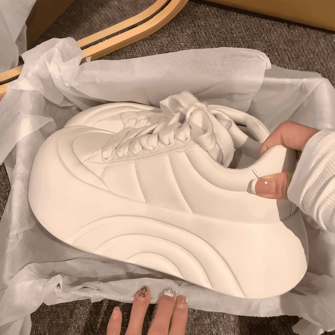 赵露思~小白鞋女2025新款春秋丑萌大头板鞋小个子增高休闲运动鞋