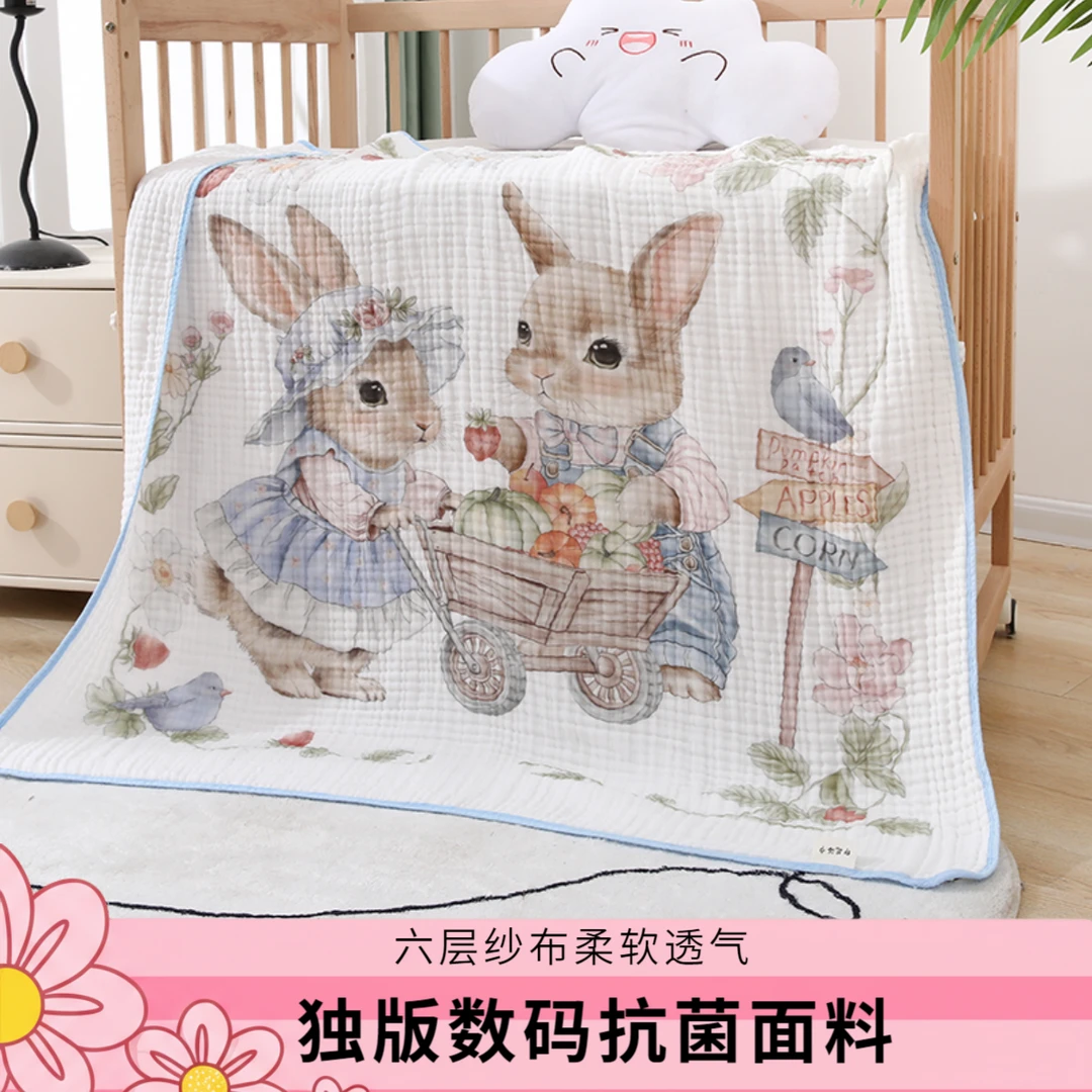 a类婴儿专用浴巾纯棉六层纱布新生儿洗澡巾超柔软婴幼儿初生用品