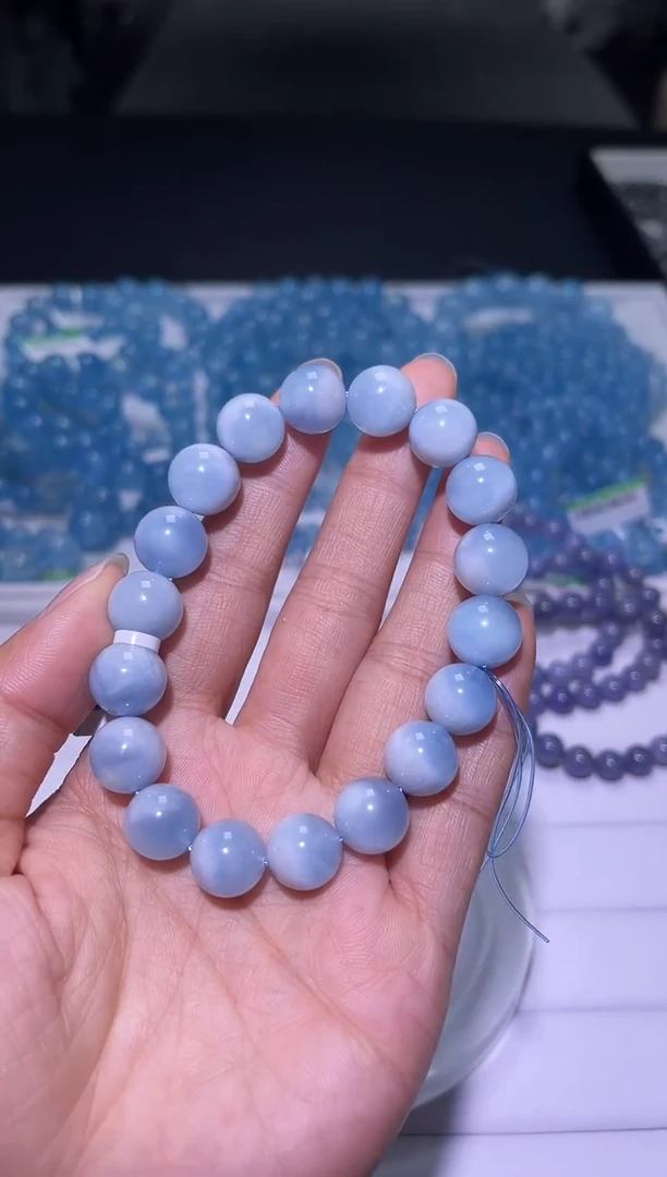 1海蓝宝石（处理）J044-15mm海蓝宝单圈-多样性发其一