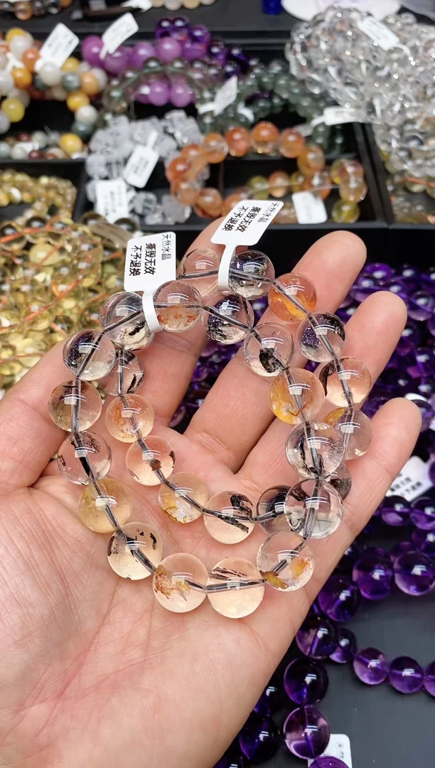 【闪购商品】水晶手串未镶嵌A62 彩闪灵 13mm+多样性发其一