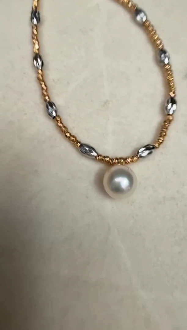 银S925镶嵌手链海水珍珠手链