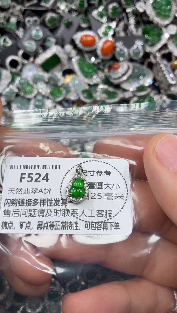 颈饰未镶嵌翡翠F524手机挂