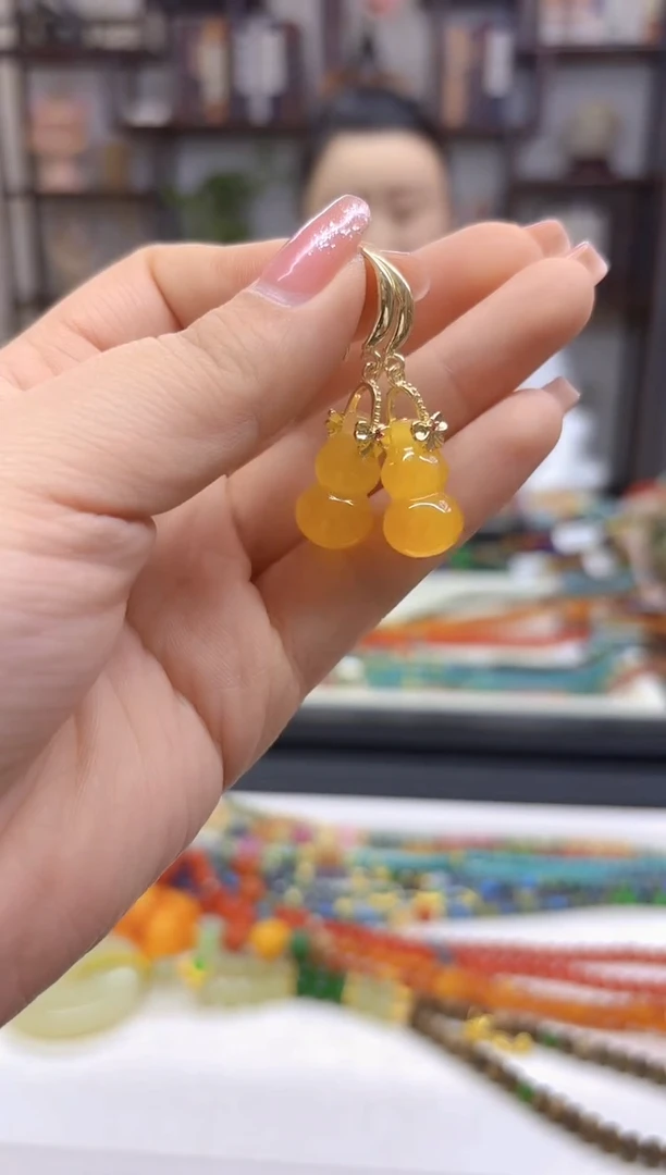 【闪购商品】翡翠耳饰14K金镶嵌耳勾E660