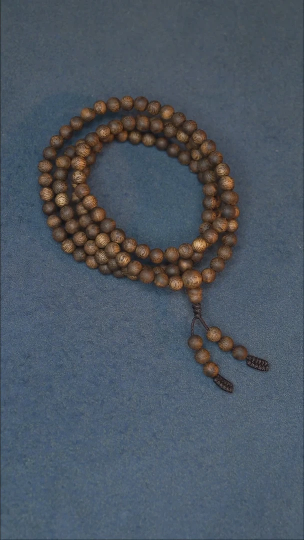 沉香手串冬***ゞ海南莺歌绿棋多圈圆珠