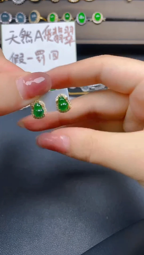 翡翠戒指银S925镶嵌1212