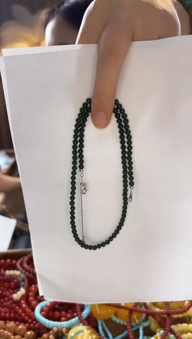 颈饰未镶嵌和田玉（碧玉）和田玉碧玉精品锁骨链