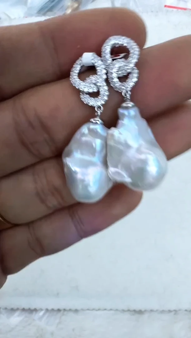 【闪购商品】淡水珍珠耳饰银S925镶嵌耳钉