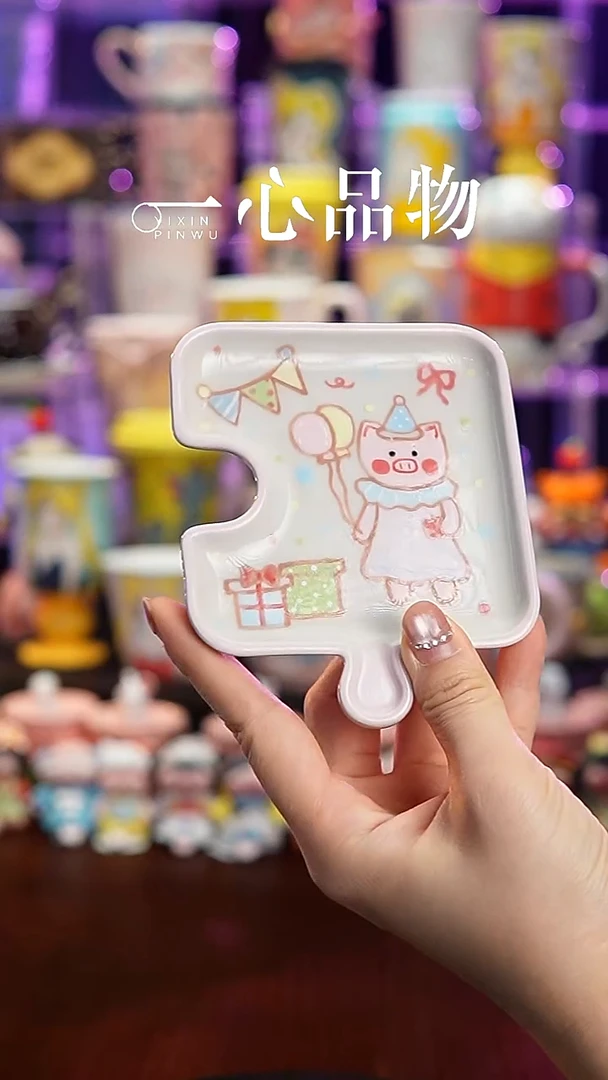 杯子瓷A109景德镇手工手绘杯子摆件微瑕