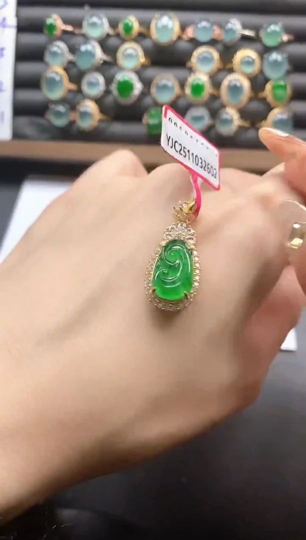 银S925镶嵌戒指翡翠5111