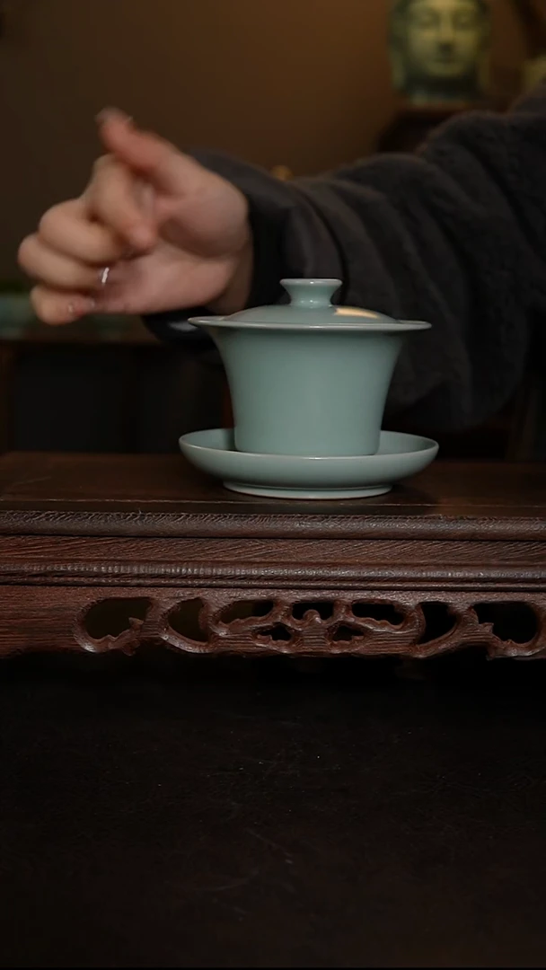 摆件原产地原矿仿古釉王国奇手工盖碗