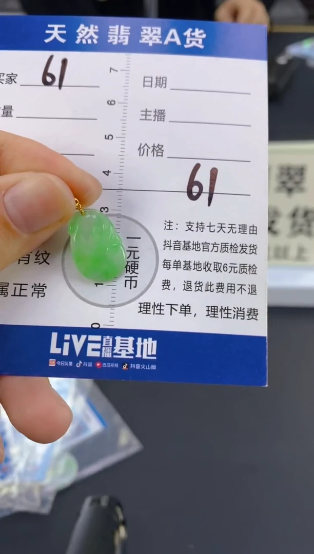 【闪购商品】翡翠颈饰18K金镶嵌天然A货翡翠