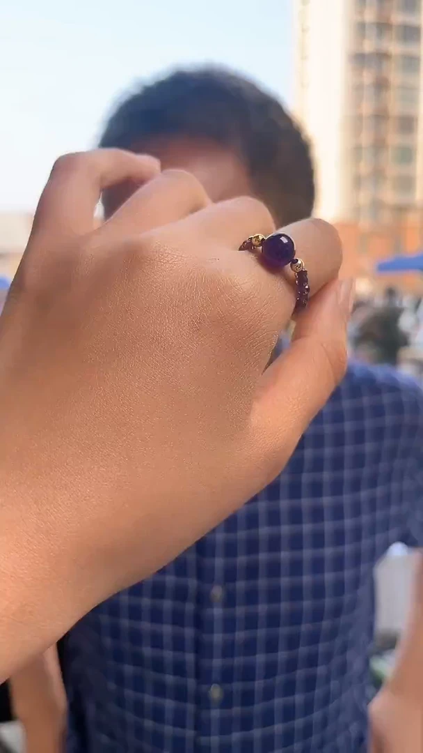 紫晶戒指未镶嵌天然多样性发一mm