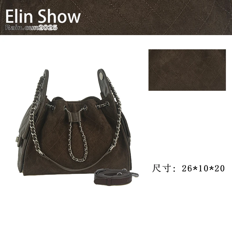 【Elin定制】2025年秋冬新款女包时尚设计单肩包ZT-D8007-摩咔咖