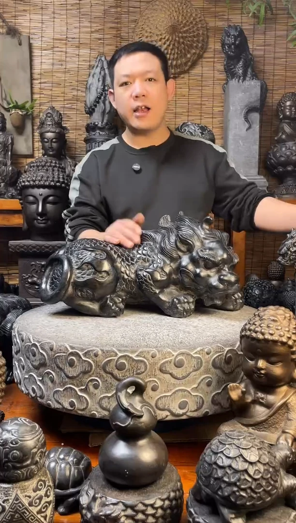 石材50趴貔貅天然青石雕刻