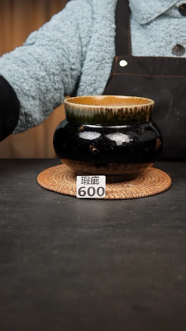 【闪购商品】瓷片600泥泥手工花盆口13高12