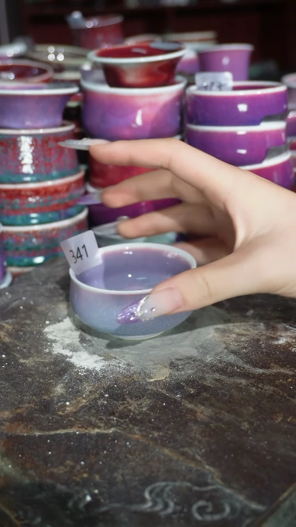 摆件陶精品窑变钧瓷茶器