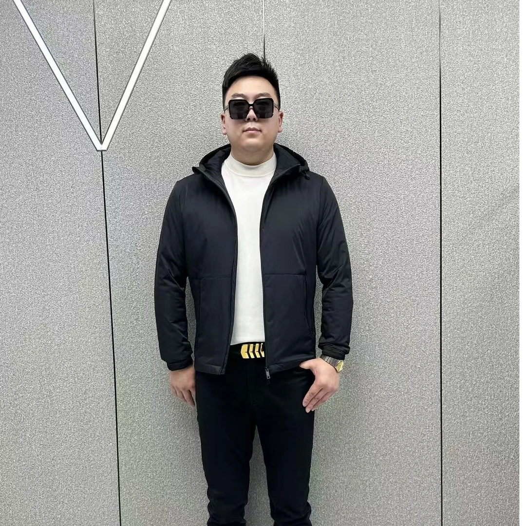富玺欧货男装2025春季新款时尚百搭加棉男士连帽夹克外套2258